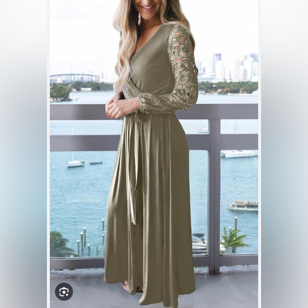 Kranda Vintage NWT Floral Lace Long Sleeve Maxi Dress Large